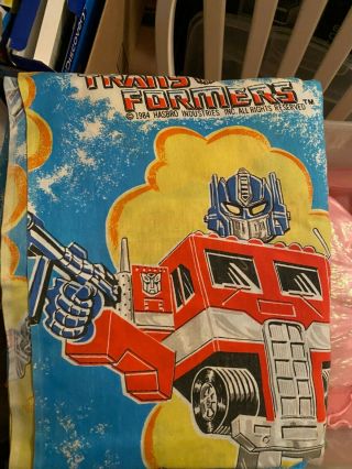 Vintage 1984 Hasbro Transformers Twin Bed Flat Sheet Optimus Prime