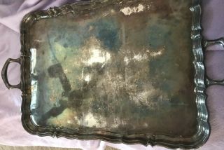 Antique Alpha 9598 Soldered Silver Large Heavy Tray 3
