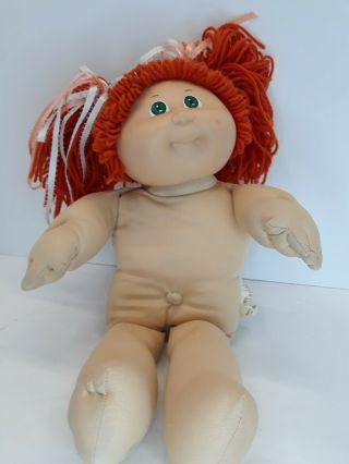 1983 Cabbage Patch Kid Doll Girl Green Eye Red Hair (ok) Coleco