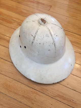 Vintage Pressed Fiber Sun Helmet Pith Safari Jungle Hat Military