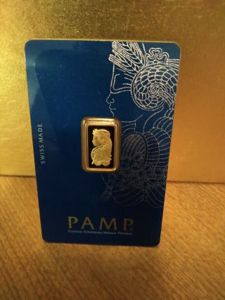 2.  5 Gram Gold Bar Pamp Suisse Fortuna 999.  9 Fine In Packet
