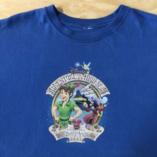 Vintage Disney Peter Pan T Shirt 2003 Disneyland 2xl Movie Tee 2000s Cartoon Y2k