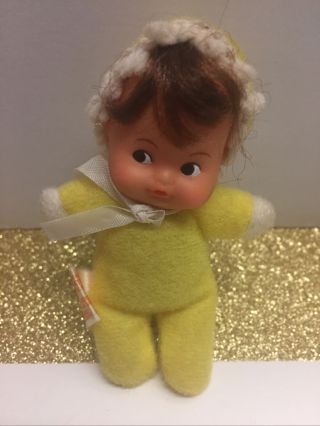 Vintage Baby William Bean Mini Matchbox Doll Rear Yellow