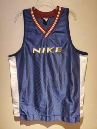 Vintage 90s Nike Basketball Practice Jersey White Silver Tag Men 