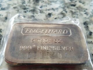 Engelhard 5 Troy Oz.  999 Fine Silver Bar C215204 Top Hallmark Landscape Variety