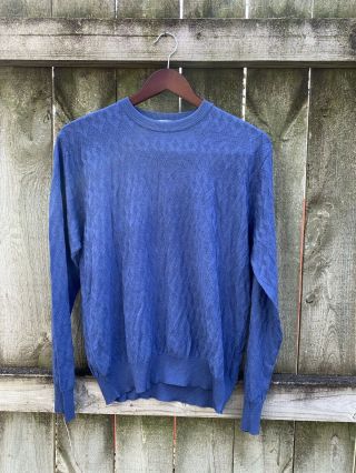 Vintage Brioni Wool Sweater Size 50 Blue Soft Italy Men’s Small