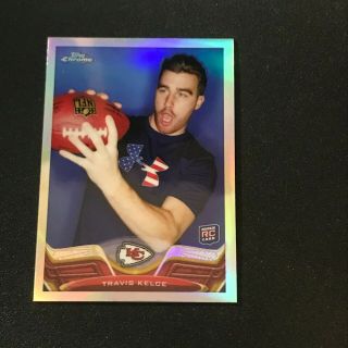 Travis Kelce,  2013 Topps Chrome Prism Refractors 118 Rookie Card Chiefs