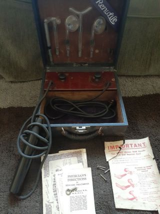Antique Medical Device Renulife Violet Ray Generator Model M