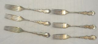 Six 1894 Holmes And Edwards Silver Plate Dinner Forks - Waldorf Pattern