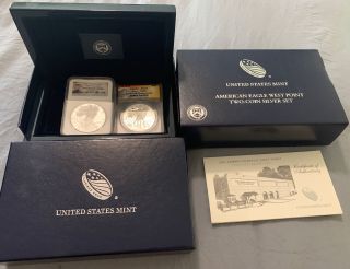2013 - W American Silver Eagle Pf70 Ultra Cameo & Eu70 Uncir 2 - Coin Set Ngc Anacs