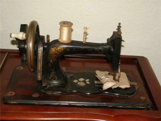 Antique Rare Gem German Manuel Haubitz Dresden Sewing Machine