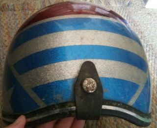 Vintage AGV Red White Blue Stars Glitter Easy Rider Motorcycle Helmet 1960’s 3