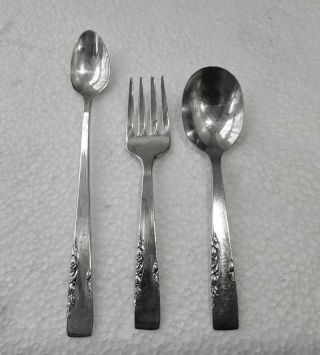 Baby Spoon And Fork & Infant Spoon 1881 Rogers Oneida Silverplate Proposal