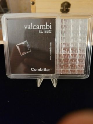 100 Gram Silver Bar - Valcambi 100x1 Gram Silver Combibar With Assay Card