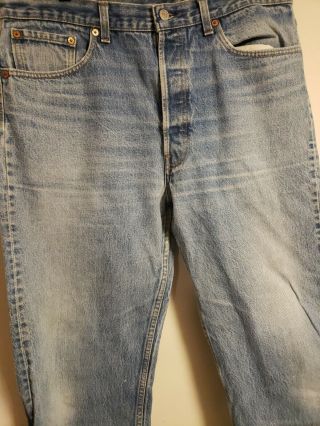 vintage levis 501 button fly denim jeans shrink to fit 35 1/2 