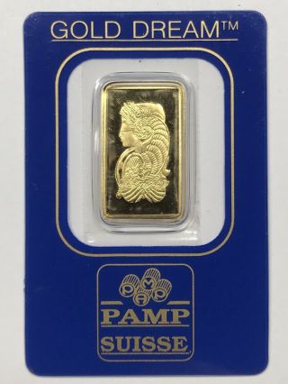 Pamp Suisse Gold Dream Lady Fortuna 2.  5 Gram Gold Bar Assay Certificate 059139