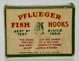 Vintage Pflueger Kirby Fish Hooks No.  3221 - J W/original Box Bronzed Rust Proof
