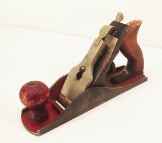 Vtg Antique Made In Usa Wood Plane Woodworking Tool Stanley No.  4 Size