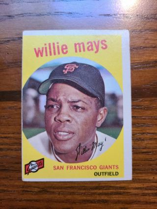 1959 Topps 50 Willie Mays Giants Vg - Ex No Creases