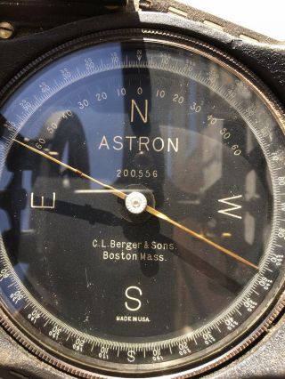 Antique CL Berger & Sons Astron Survey Transit 200556 w/Wood Case No Res 3