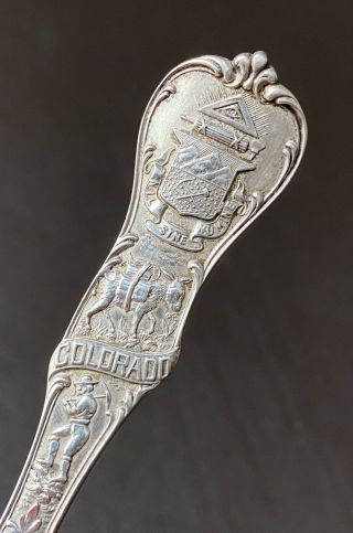 Sterling Antique Spoon,  Denver,  Colorado Prospector,  Native American