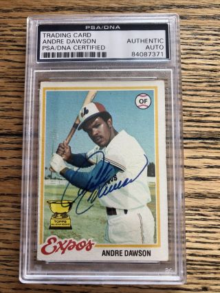 1978 Topps 72 Andre Dawson Signed All Star Rookie Autograph Auto Psa Authentic