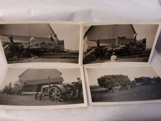 Vtg Antique Photo Tractor Wagon Hay Bailing Threshing Farm Mccormick Deering