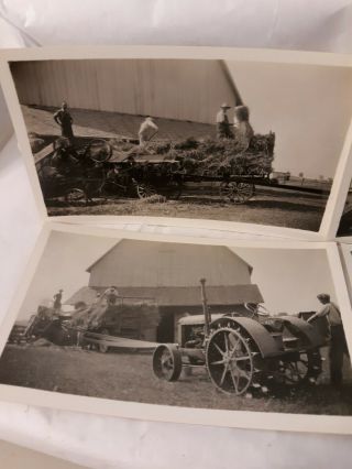 Vtg Antique Photo Tractor Wagon Hay Bailing Threshing Farm McCormick Deering 2