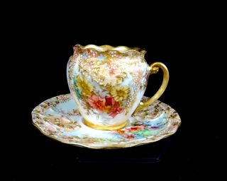 Doulton Burslem Porcelain C3562 Antique 2 3/8 " Demitasse Cup & Saucer 1891 - 1902