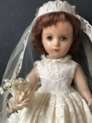 Vintage Madame Alexander 14” Composition Bride Doll Margaret Face