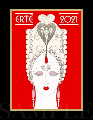 8.  5x11 Vintage Erte 2021 Fine Art Deco Color Print Picture Poster Women Lady