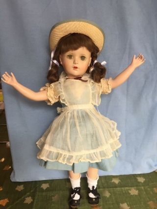 Vintage 1940s Margaret O’brien 18” Hp Doll By Madame Alexander,  Orig.  Dress