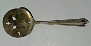 Vintage Elmo Pure Silver Plate Serving Spoon Slotted Hammered Design 8372