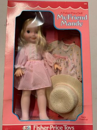 Vintage Fisher Price Doll - My Friend Mandy With Hat And Dress