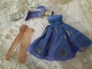 Vintage Jill Jan Doll Vogue Blue Fancy Dress Bolero Jacket Hose Heels