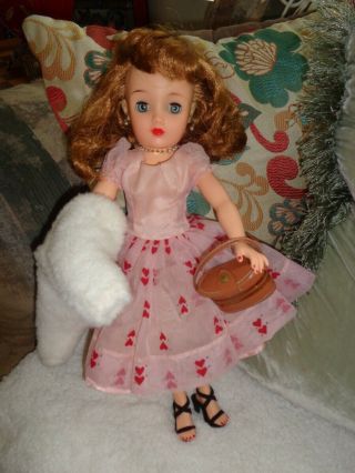 Vintage Ideal 18 " Miss Revlon Doll W/heart Dress Shoes Stole Pajamas Purse Cute