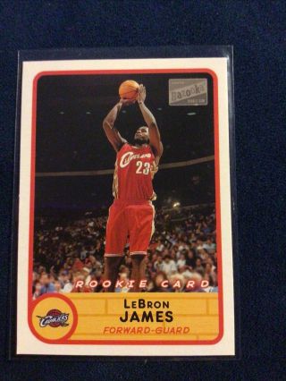 2003 - 04 Topps Bazooka Lebron James Mini 223 Road Red Jersey Rookie Card Rc