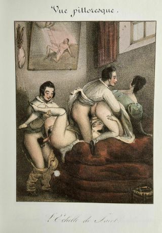 Erotic Sex Penis Breast Vagina Antique Love Art Oral Lithography France
