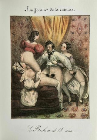 Erotic Nude Sex Penis Vagina Erotik Antique Love Art Lithography Oral Akt