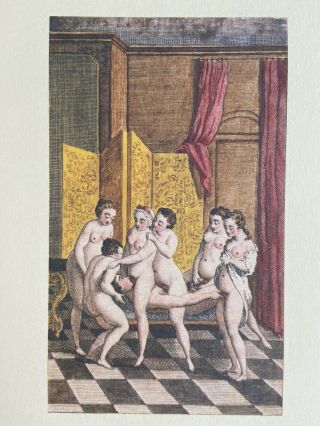 De Latouche Erotik Akt Nude Orgy Orgie Erotic Breast Sex Antique Love Art 1748