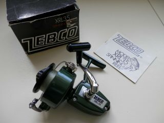 Vintage Zebco Xrl 35 Spinning Reel W/ Box And Instructions - Green Japan