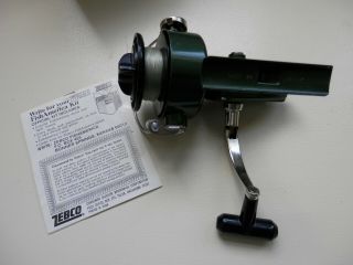 Vintage Zebco XRL 35 Spinning Reel w/ box and instructions - Green Japan 2