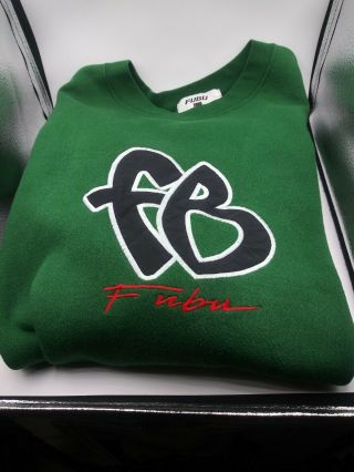 Vintage Fubu Green Crewneck Pullover Sweatshirt Size Xl Usa