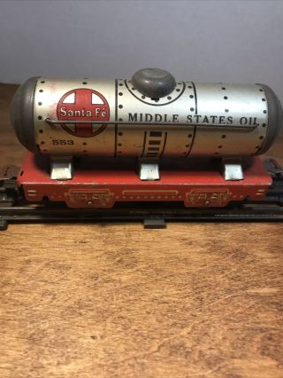 Vintage Marx Toy Train Car Tin Santa Fe 