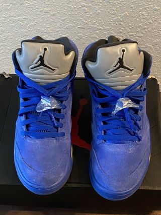 Nike Air Jordan 5 Retro Blue Suede Men 