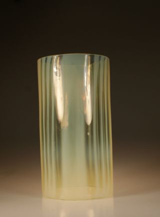 Victorian Vaseline Opalescent Glass Cylinder Lamp Shade C.  1890