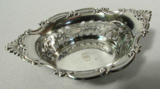 Gorham Sterling Silver Pierced Oval Cromwell Nut Dish 3 7/8 Inches 22 Gr