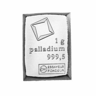 1 Gram Palladium Bar - Valcambi - 999.  5 Fine