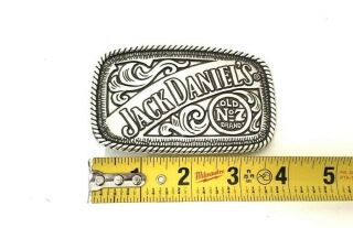 Jack Daniels Old No.  7 Antique Vintage Style Classic Metal Belt Buckle Silver 4 