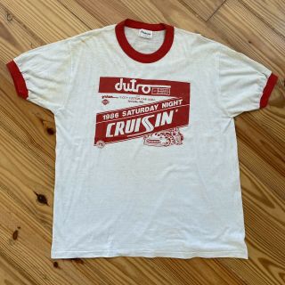 Vintage Dutro Lincoln " 1986 Saturday Night Cruisin " Hot Rod T - Shirt Size Xl 959